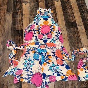 Rachel Floral Halter Romper -small
